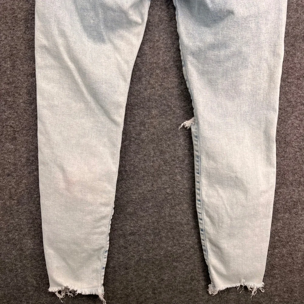 H&M &Denim Womens High Waist Super Skinny Distressed Jeans Light Wash Size 12